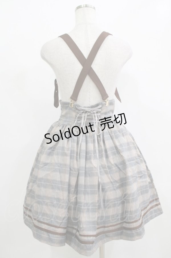 画像3: Amavel / チェック配色エンブレム刺繍スカート Free グレー H-25-12-12-1022-CA-SK-NS-ZH (3)