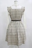 画像3: axes femme POETIQUE / チェック×カットソー切替ワンピース M ベージュ H-25-12-12-1023-AX-OP-NS-ZH (3)