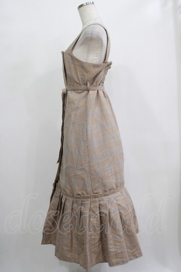 画像2: axes femme POETIQUE / 裾プリーツデザインワンピース M ブラウン H-25-12-12-1003-AX-OP-NS-ZH (2)