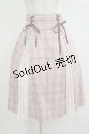 画像: axes femme POETIQUE / レースアッププリーツ切替スカート M ピンク H-25-12-12-1028-AX-SK-NS-ZH