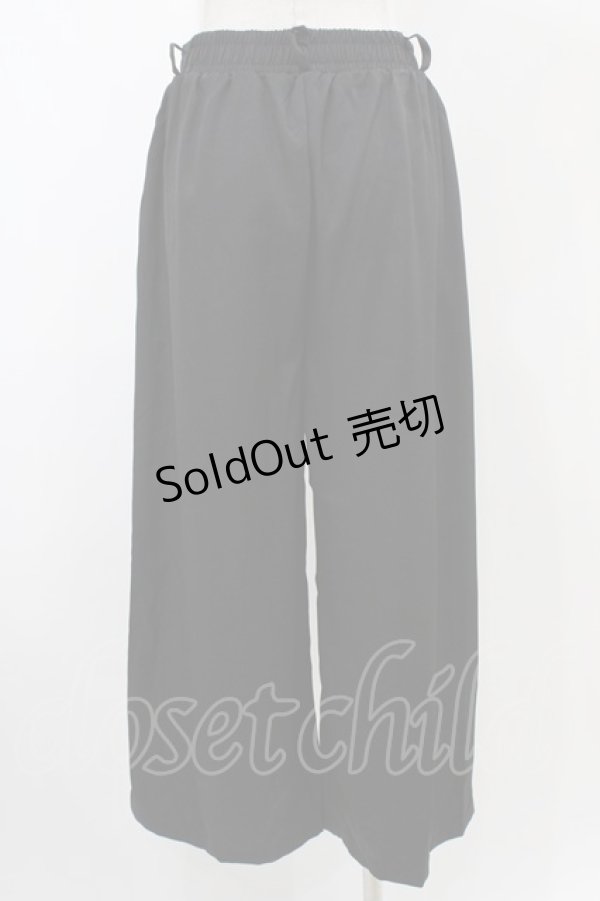 画像2: NieR CLOTHING / 刺繍ワイドパンツ  ブラック H-25-12-12-021-PU-PA-KB-ZH (2)