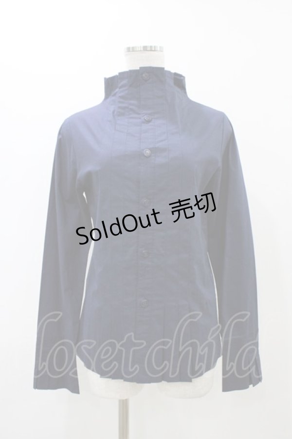 画像1: Moi-meme-Moitie / プリーツストレッチブラウス  ブルー H-25-12-12-022-MO-BL-KB-ZH (1)