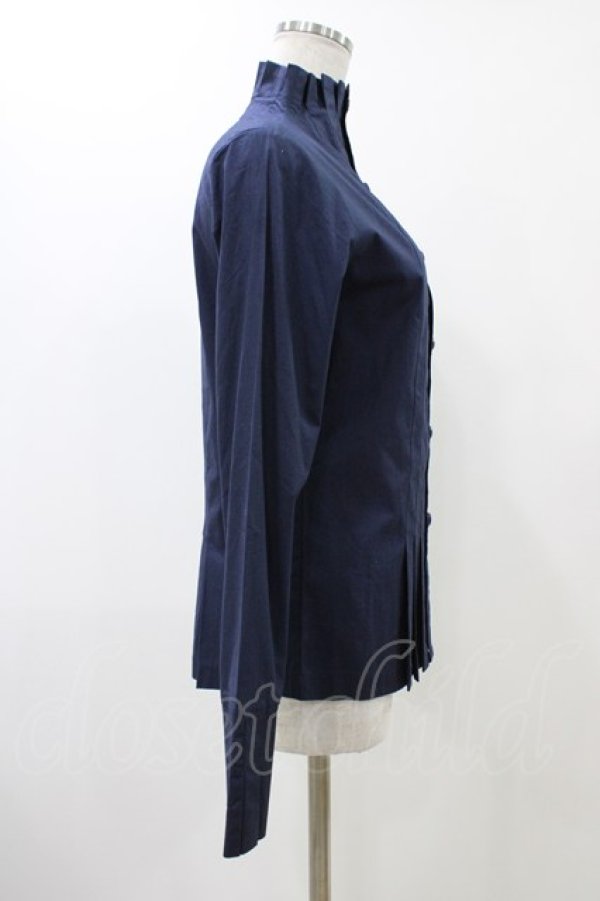 画像3: Moi-meme-Moitie / プリーツストレッチブラウス  ブルー H-25-12-12-022-MO-BL-KB-ZH (3)