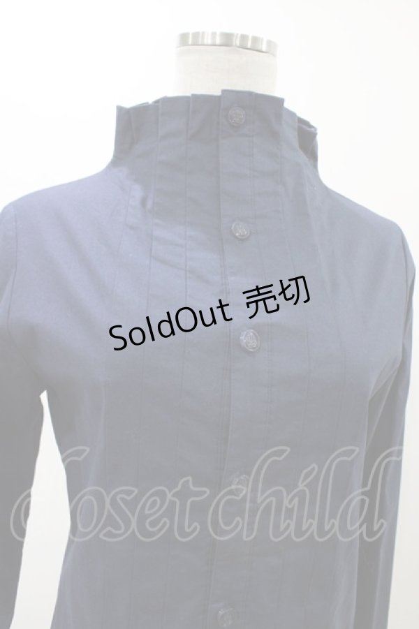 画像4: Moi-meme-Moitie / プリーツストレッチブラウス  ブルー H-25-12-12-022-MO-BL-KB-ZH (4)