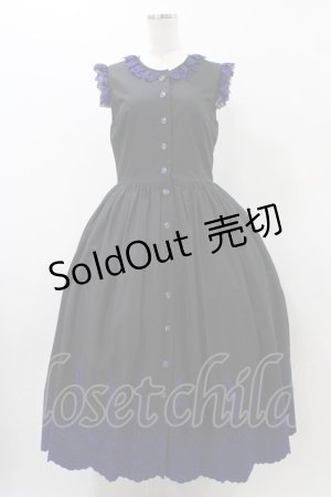 画像: Moi-meme-Moitie / Rose Garden刺繍サンドレス 9号 黒×青 H-25-12-12-026-MO-OP-KB-ZH