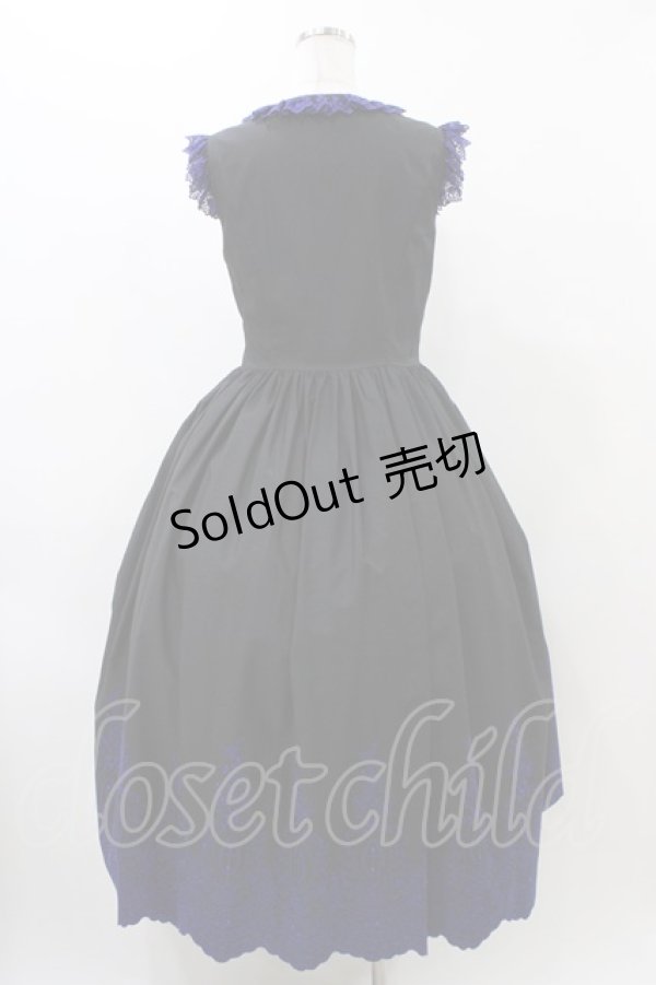 画像2: Moi-meme-Moitie / Rose Garden刺繍サンドレス 9号 黒×青 H-25-12-12-026-MO-OP-KB-ZH (2)