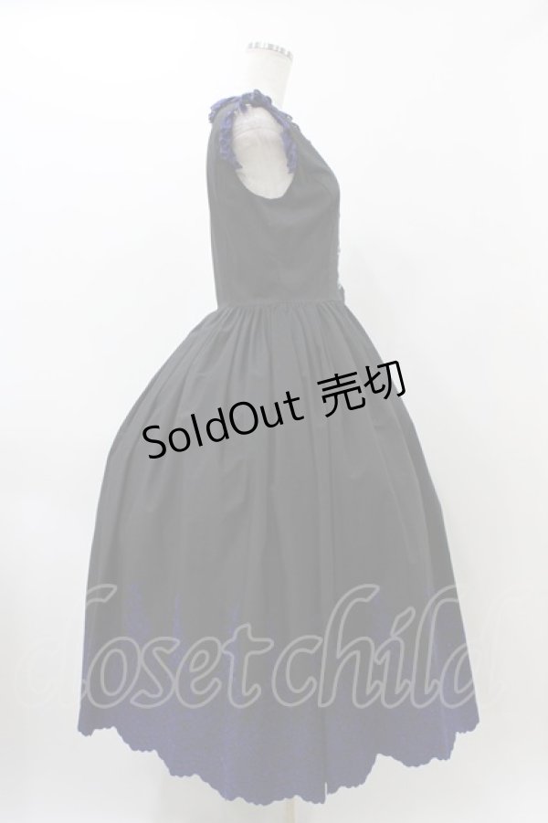 画像3: Moi-meme-Moitie / Rose Garden刺繍サンドレス 9号 黒×青 H-25-12-12-026-MO-OP-KB-ZH (3)