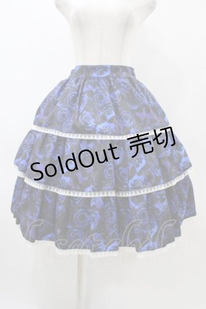 画像: Moi-meme-Moitie / 青薔薇3段ティアードスカート  ブルー H-25-12-12-027-MO-SK-KB-ZH