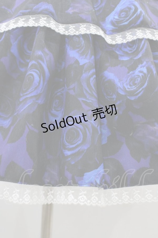 画像4: Moi-meme-Moitie / 青薔薇3段ティアードスカート  ブルー H-25-12-12-027-MO-SK-KB-ZH (4)