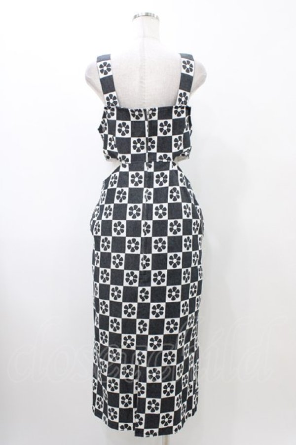 画像2: Candy Stripper / FLOWER CHECKEDワンピース  ブラック H-25-12-12-030-PU-OP-KB-ZH (2)