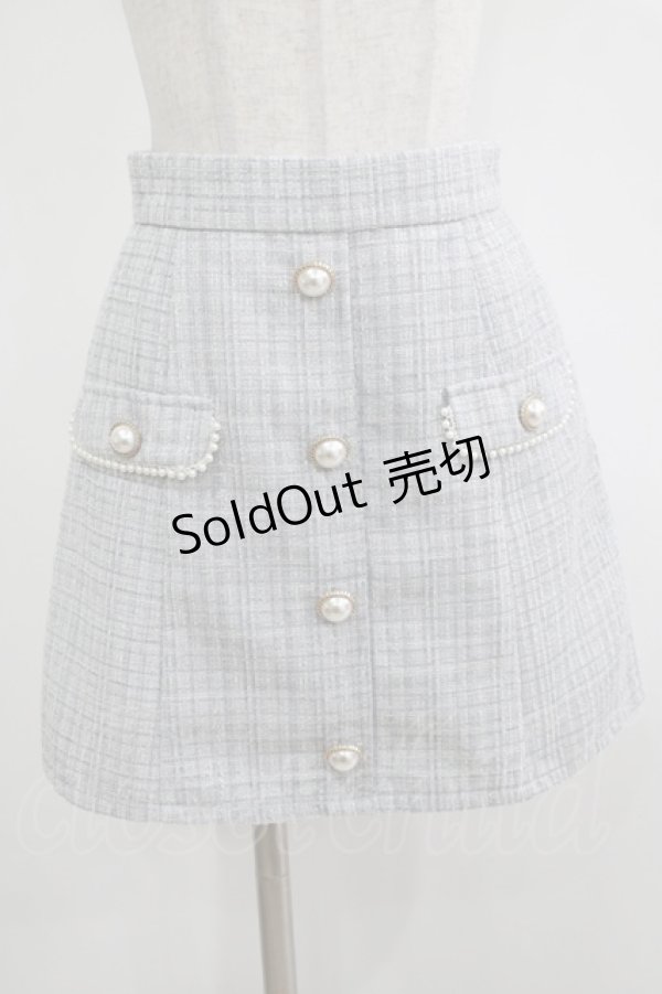 画像1: Ank Rouge / パールフラップラメツイードSK M サックス H-25-12-13-1027-CA-SK-NS-ZH (1)