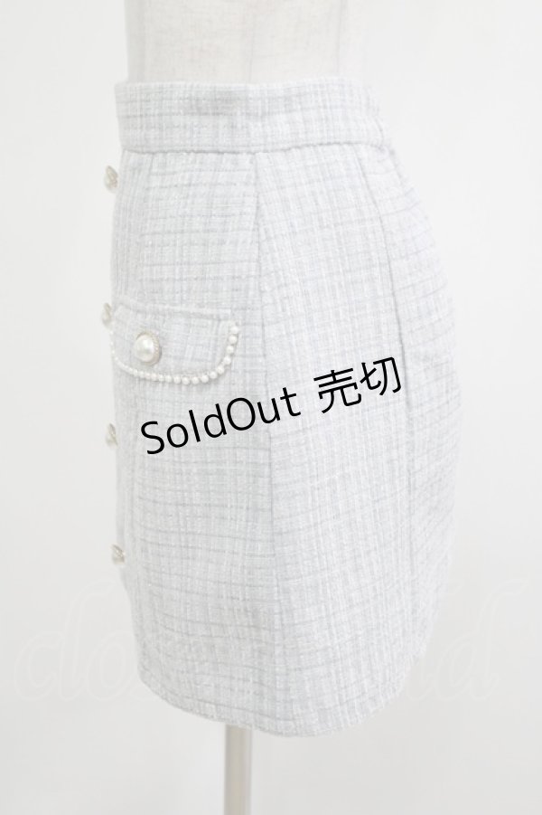 画像2: Ank Rouge / パールフラップラメツイードSK M サックス H-25-12-13-1027-CA-SK-NS-ZH (2)