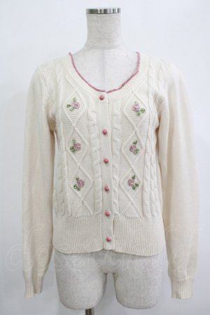 画像: Fi.n.t / プチローズカーディガン Free アイボリー H-25-12-13-1033-CA-TO-NS-ZH