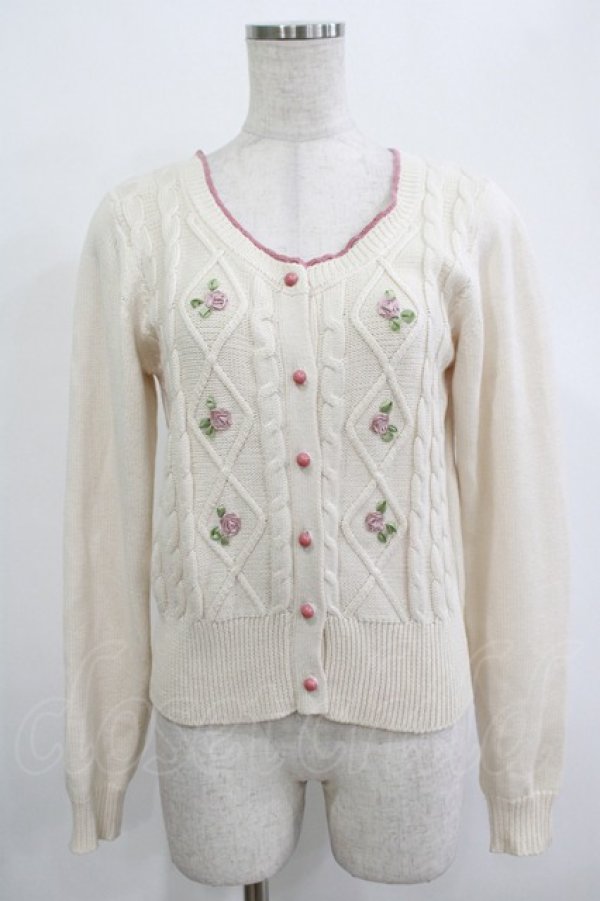 画像1: Fi.n.t / プチローズカーディガン Free アイボリー H-25-12-13-1033-CA-TO-NS-ZH (1)