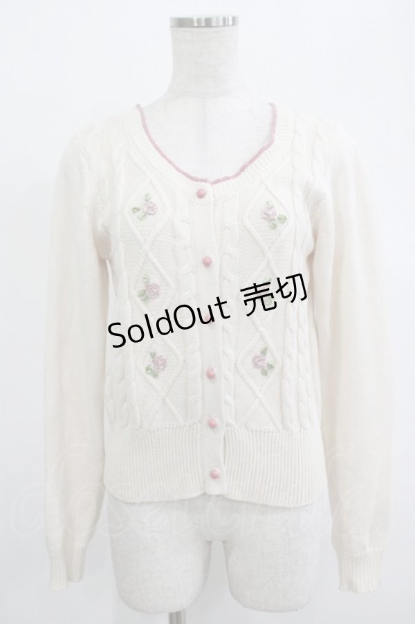 画像1: Fi.n.t / プチローズカーディガン Free アイボリー H-25-12-13-1033-CA-TO-NS-ZH (1)