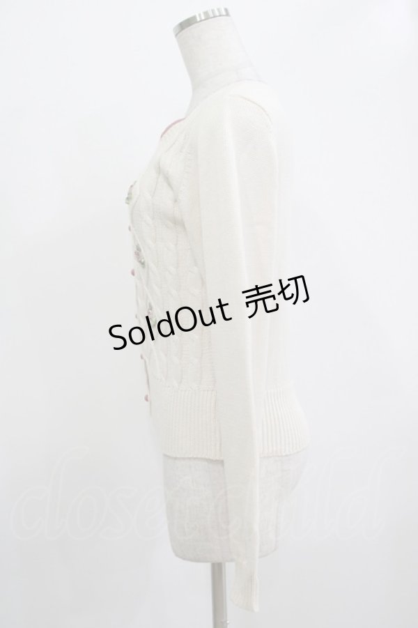 画像2: Fi.n.t / プチローズカーディガン Free アイボリー H-25-12-13-1033-CA-TO-NS-ZH (2)