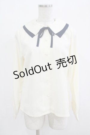 画像: Fi.n.t / ダブル衿配色タイ付きブラウス Free OFF WHITE H-25-12-13-1036-CA-BL-NS-ZH