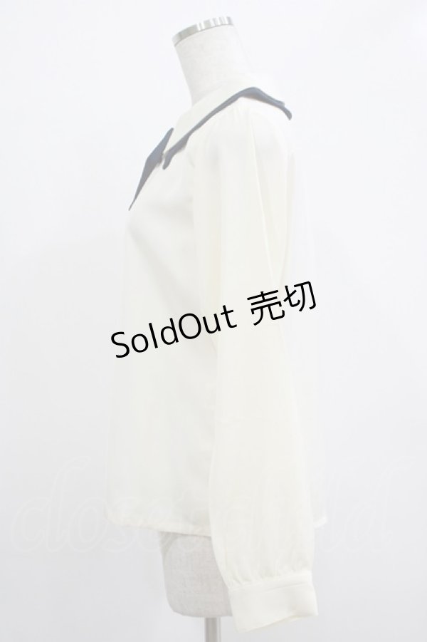 画像2: Fi.n.t / ダブル衿配色タイ付きブラウス Free OFF WHITE H-25-12-13-1036-CA-BL-NS-ZH (2)