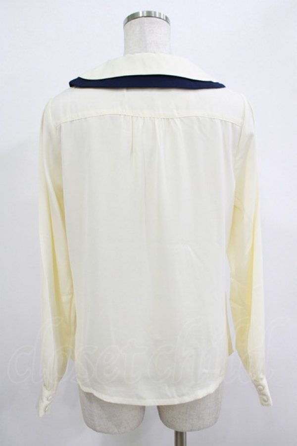 画像3: Fi.n.t / ダブル衿配色タイ付きブラウス Free OFF WHITE H-25-12-13-1036-CA-BL-NS-ZH (3)