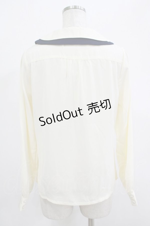 画像3: Fi.n.t / ダブル衿配色タイ付きブラウス Free OFF WHITE H-25-12-13-1036-CA-BL-NS-ZH (3)