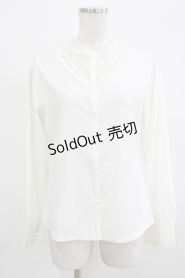 画像1: an another angelus / ストライプレースヨークブラウス Free OFF WHITE H-25-12-13-1038-CA-BL-NS-ZH (1)