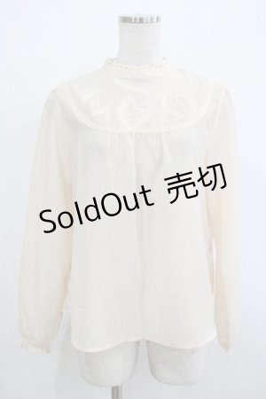 画像: an another angelus / ローズ刺繍ブラウス Free IVORY H-25-12-13-1039-CA-BL-NS-ZH