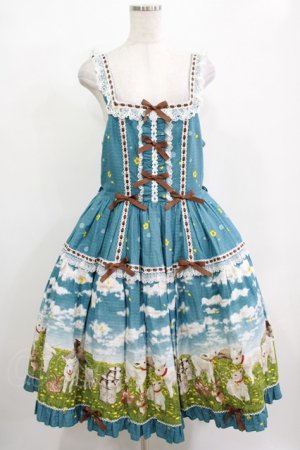 画像: metamorphose / 【プラスサイズ】Dreamy Little Farm はしごレースフリルジャンパースカート プラスサイズ グリーン H-25-12-13-1004-ME-OP-NS-ZH