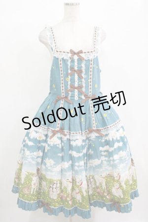 画像: metamorphose / 【プラスサイズ】Dreamy Little Farm はしごレースフリルジャンパースカート プラスサイズ グリーン H-25-12-13-1004-ME-OP-NS-ZH