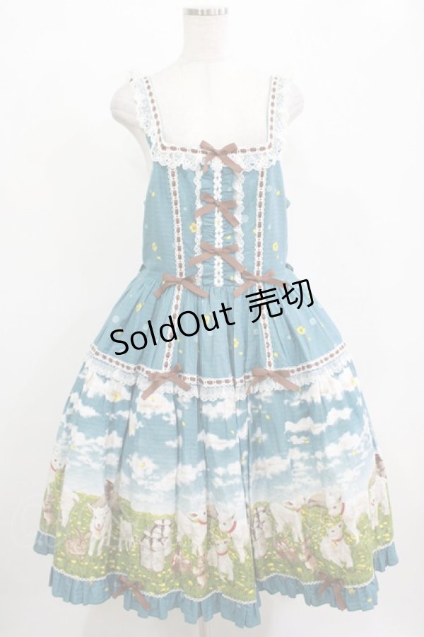 画像1: metamorphose / 【プラスサイズ】Dreamy Little Farm はしごレースフリルジャンパースカート プラスサイズ グリーン H-25-12-13-1004-ME-OP-NS-ZH (1)