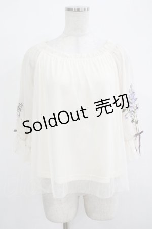 画像: an another angelus / スミレ刺繍チュールブラウス Free OFF WHITE H-25-12-13-1042-CA-BL-NS-ZH