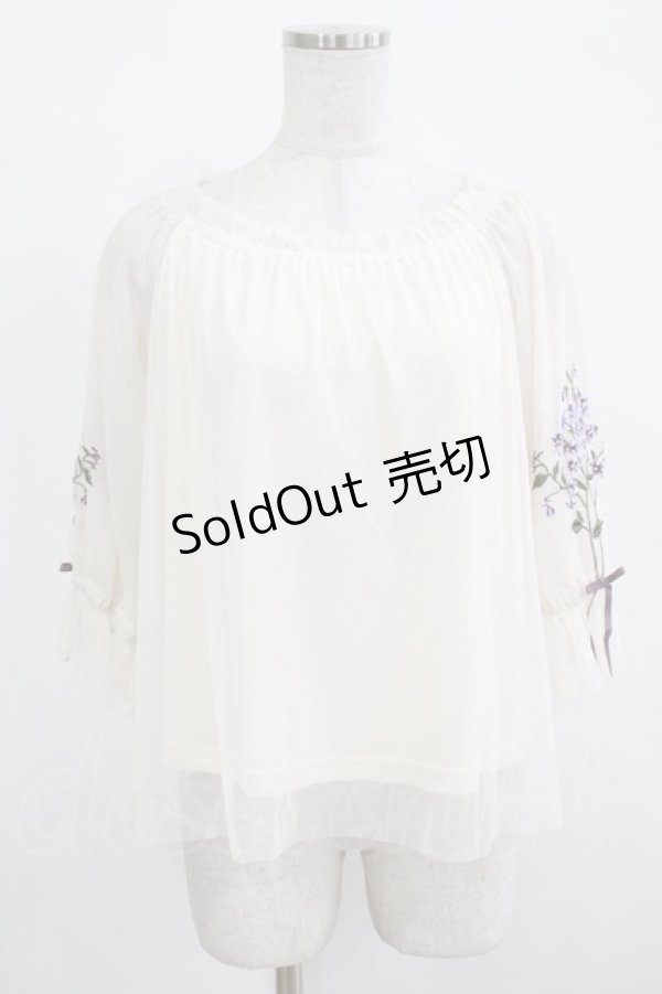 画像1: an another angelus / スミレ刺繍チュールブラウス Free OFF WHITE H-25-12-13-1042-CA-BL-NS-ZH (1)