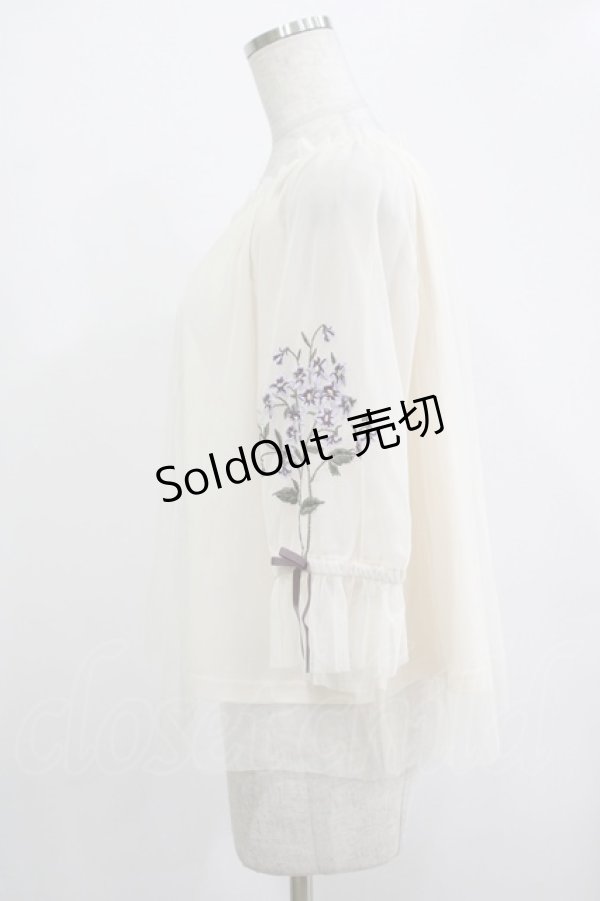 画像2: an another angelus / スミレ刺繍チュールブラウス Free OFF WHITE H-25-12-13-1042-CA-BL-NS-ZH (2)