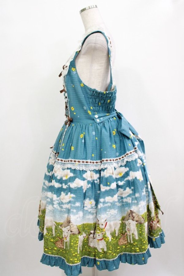 画像2: metamorphose / 【プラスサイズ】Dreamy Little Farm はしごレースフリルジャンパースカート プラスサイズ グリーン H-25-12-13-1004-ME-OP-NS-ZH (2)