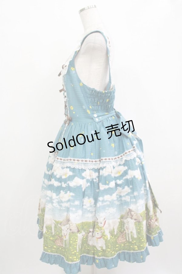 画像2: metamorphose / 【プラスサイズ】Dreamy Little Farm はしごレースフリルジャンパースカート プラスサイズ グリーン H-25-12-13-1004-ME-OP-NS-ZH (2)