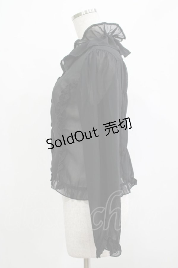 画像2: metamorphose / シフォンフリルブラウス Free ブラック H-25-12-13-1044-ME-BL-NS-ZH (2)