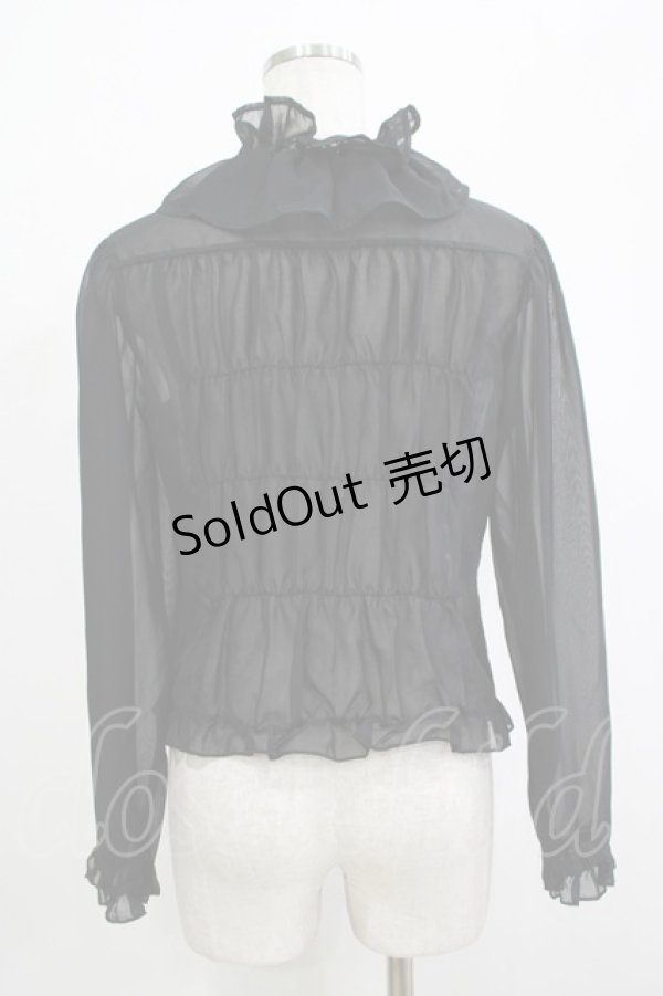 画像3: metamorphose / シフォンフリルブラウス Free ブラック H-25-12-13-1044-ME-BL-NS-ZH (3)