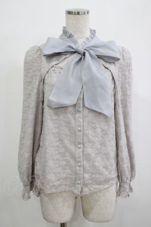 画像: evelyn / ボウタイレーストップス Free アイスグレー H-25-12-13-1045-LO-TO-NS-ZH