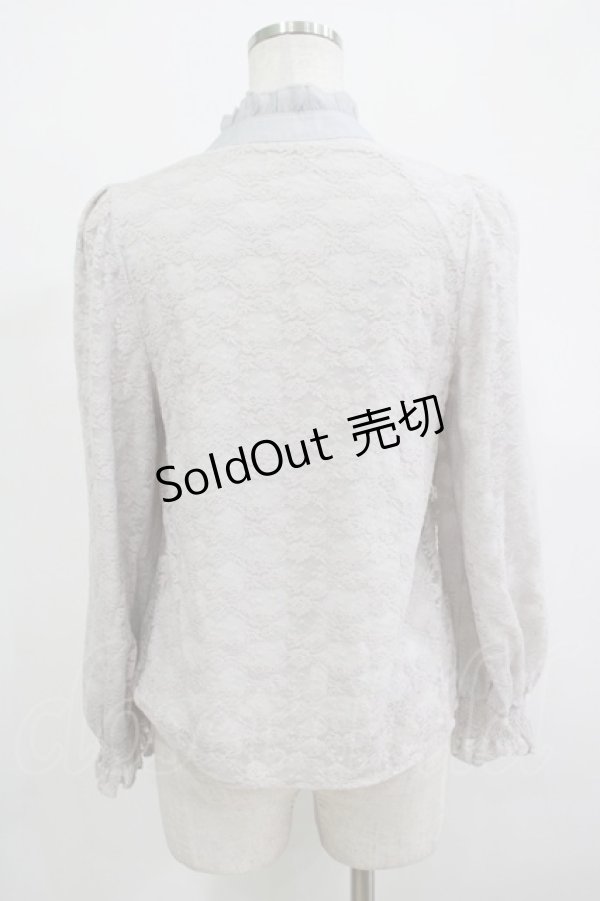 画像3: evelyn / ボウタイレーストップス Free アイスグレー H-25-12-13-1045-LO-TO-NS-ZH (3)