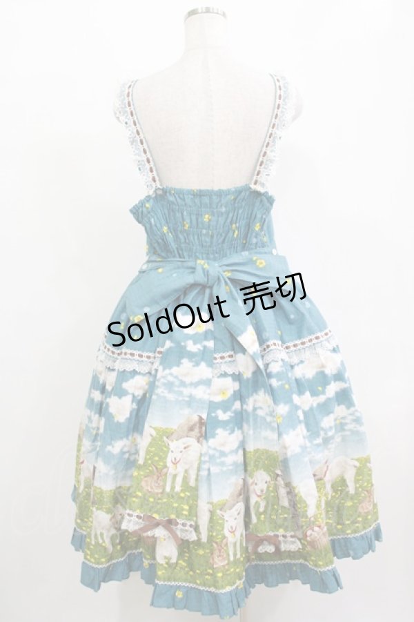 画像3: metamorphose / 【プラスサイズ】Dreamy Little Farm はしごレースフリルジャンパースカート プラスサイズ グリーン H-25-12-13-1004-ME-OP-NS-ZH (3)