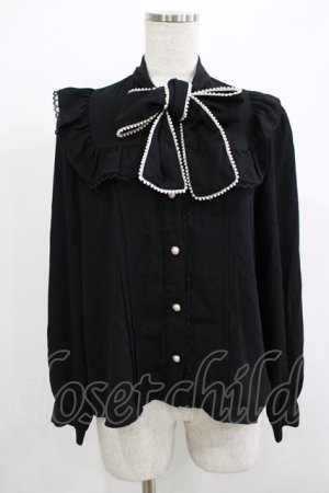 画像: Ank Rouge / パールリボンタイブラウス M ブラック H-25-12-13-1048-CA-BL-NS-ZH