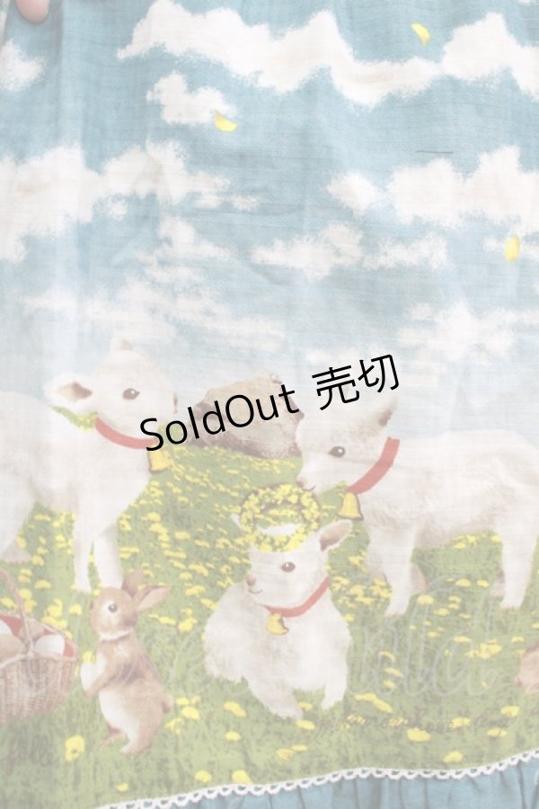 画像4: metamorphose / 【プラスサイズ】Dreamy Little Farm はしごレースフリルジャンパースカート プラスサイズ グリーン H-25-12-13-1004-ME-OP-NS-ZH (4)