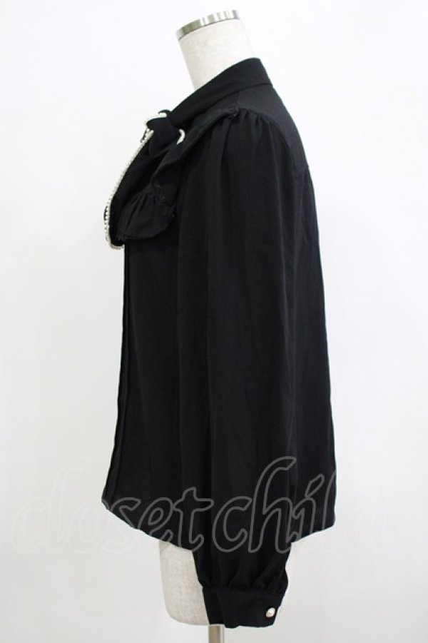 画像2: Ank Rouge / パールリボンタイブラウス M ブラック H-25-12-13-1048-CA-BL-NS-ZH (2)