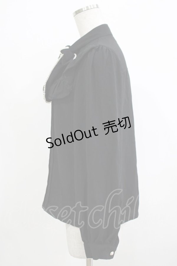 画像2: Ank Rouge / パールリボンタイブラウス M ブラック H-25-12-13-1048-CA-BL-NS-ZH (2)