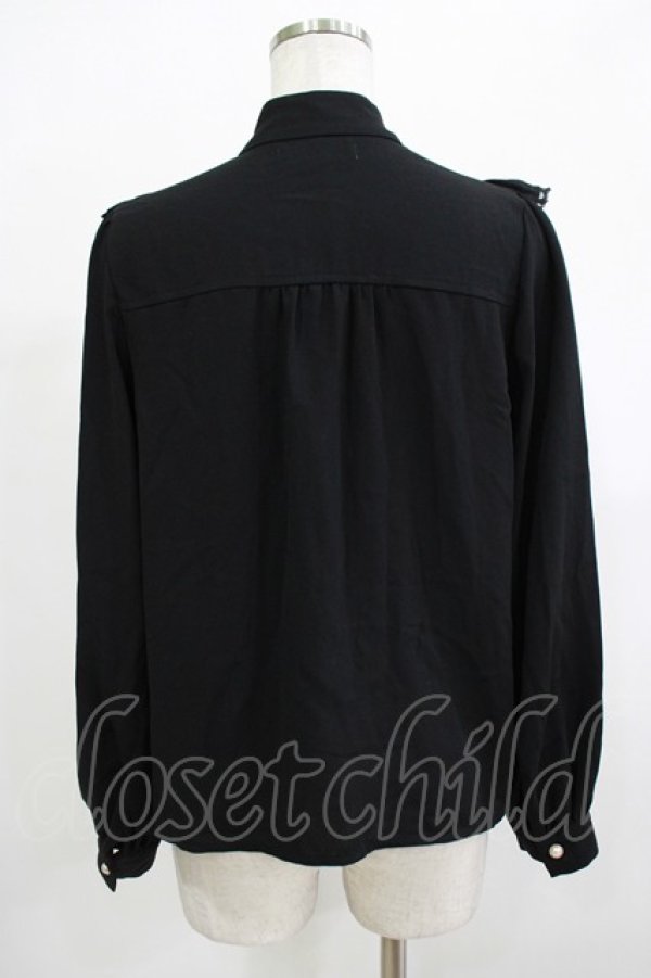 画像3: Ank Rouge / パールリボンタイブラウス M ブラック H-25-12-13-1048-CA-BL-NS-ZH (3)