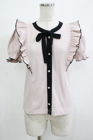 画像: Ank Rouge / リボンタイ配色リブ M ピンク/ブラック H-25-12-13-1049-CA-TO-NS-ZH