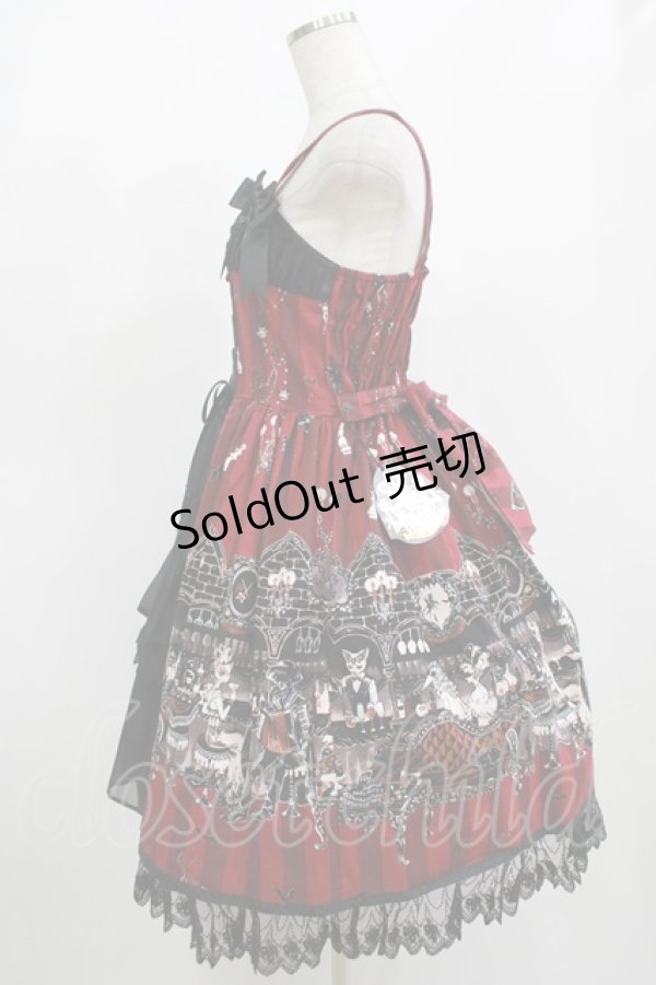 画像2: ALICE and the PIRATES / Rosy night’s Masquerade柄ジャンパースカートII Free ボルドー H-25-12-13-1001-PA-OP-NS-ZH (2)