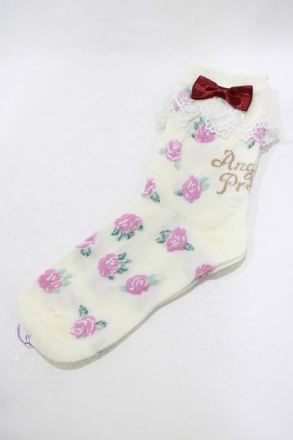 画像1: Angelic Pretty / Petit Roseクルー丈ソックス  アイボリー H-25-12-13-1055-AP-ZA-NS-ZH (1)