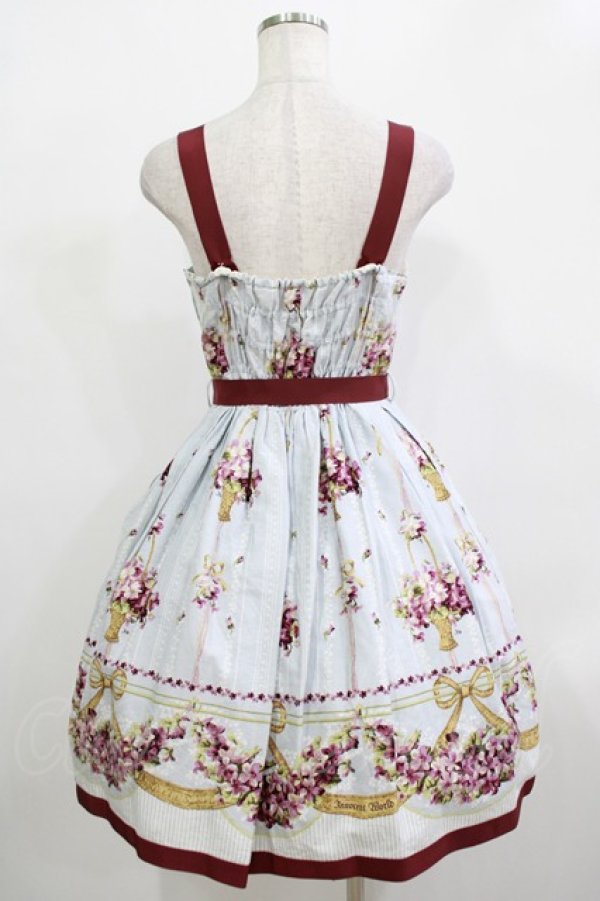 画像3: Innocent World / 邸宅のすみれグログランリボンジャンパースカート M サックス H-25-12-13-1005-IW-OP-NS-ZH (3)