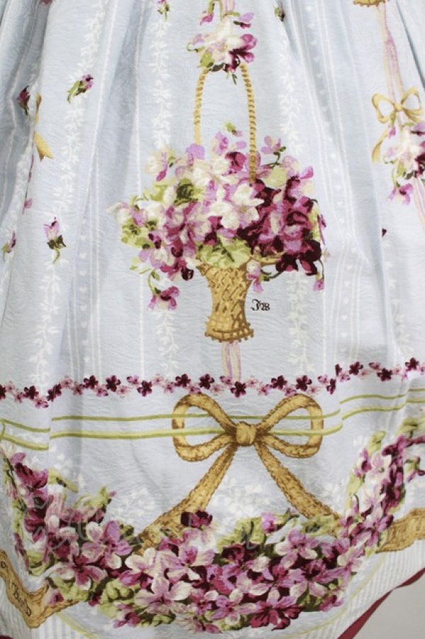 画像4: Innocent World / 邸宅のすみれグログランリボンジャンパースカート M サックス H-25-12-13-1005-IW-OP-NS-ZH (4)