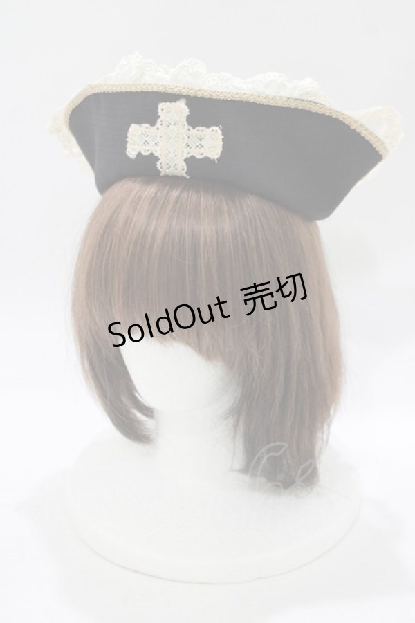 画像1: BABY,THE STARS SHINE BRIGHT / フローレンスのナースキャップ  ブラック H-25-12-13-1072-BA-AC-NS-ZH (1)